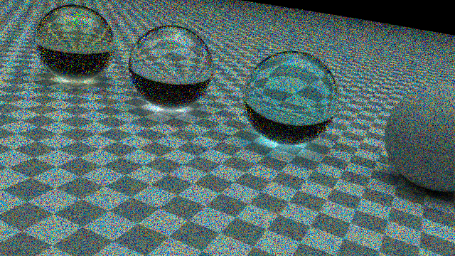 spheres on a checkerboard