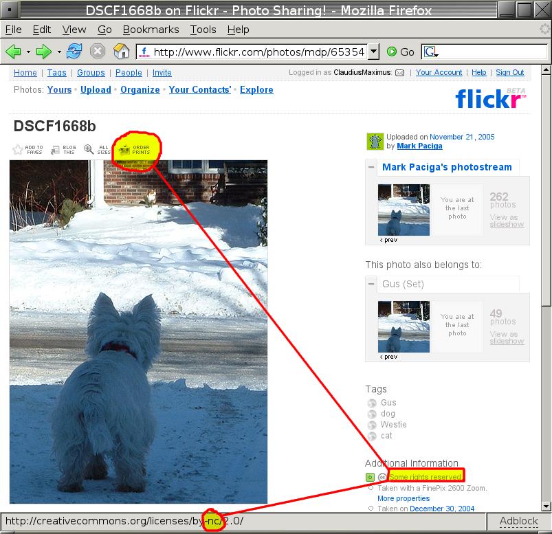 Yahoo Flickr violates Creative Commons licensing?