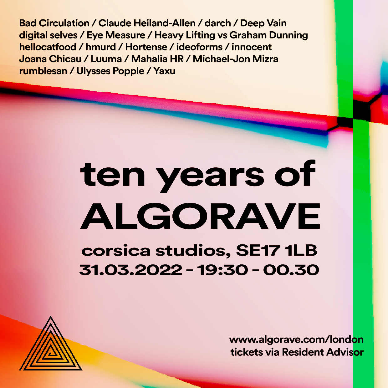 Ten years of Algorave poster