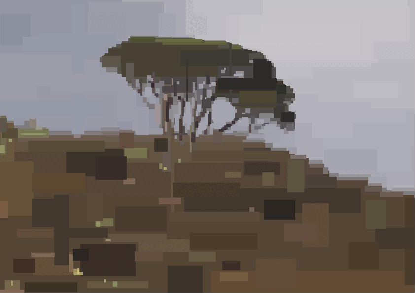 A less lo-fi pixelated tree