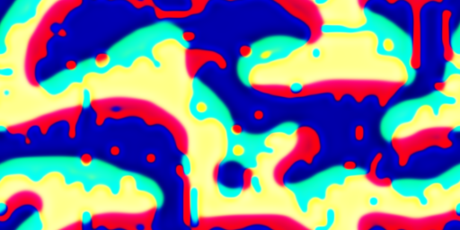 dynamic waves in 4 colours trailing blobs